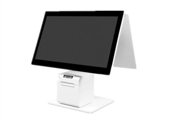 همه در یک نقطه فروش حساب نقدی کامپیوتر دستگاه POS دسکتاپ اندروید 11 سیستم POS دو صفحه